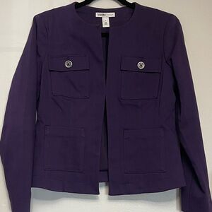 White House Black Market Purple Blazer Sz 8